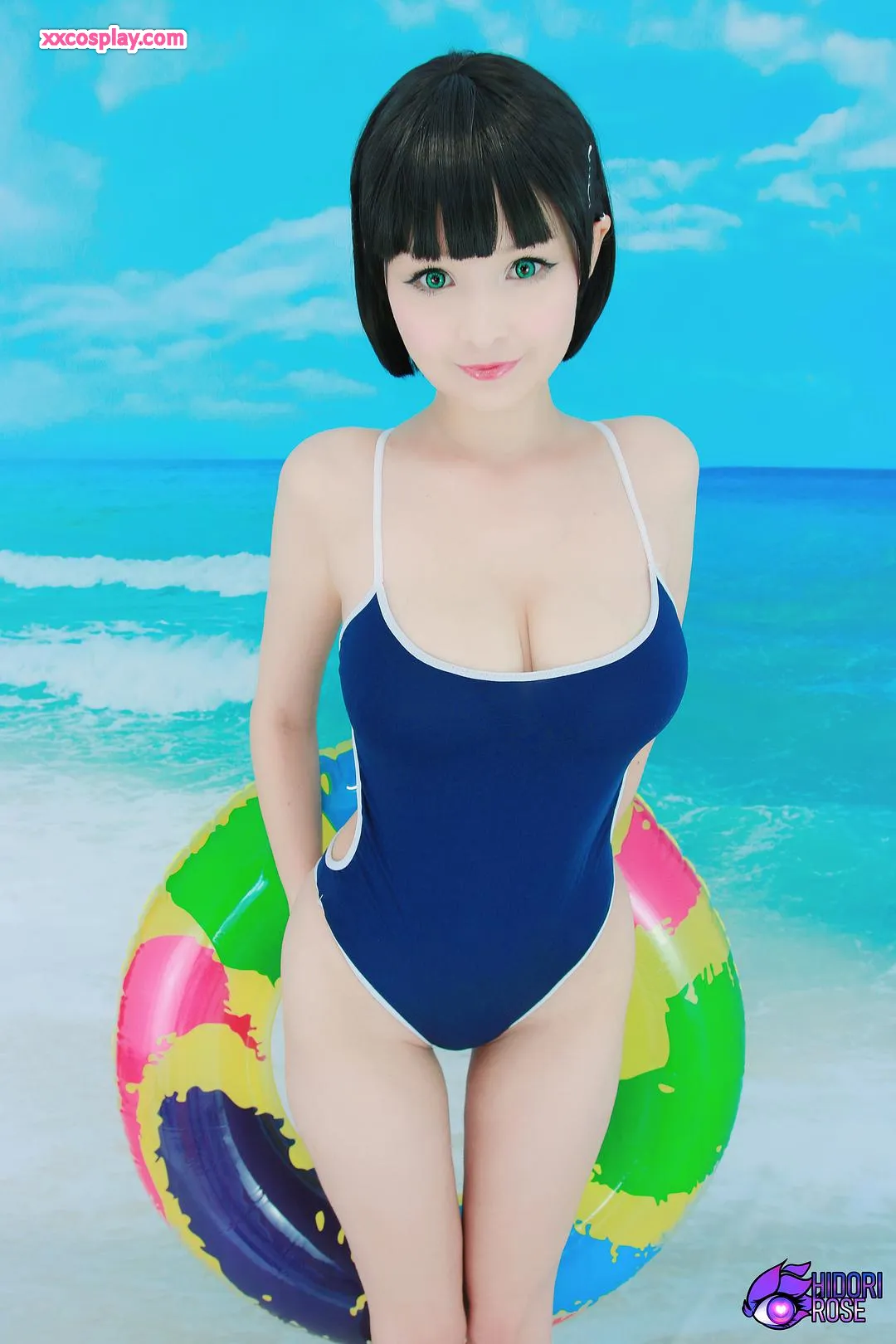 Hidori Rose as Kirigaya Suguha: Seductive Beach Swimsuit Cosplay